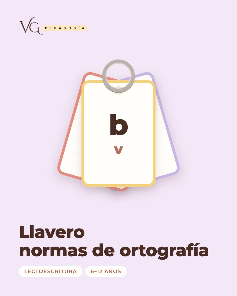 Portada de «Llavero normas de ortografía», recurso en PDF de VG Pedagogía